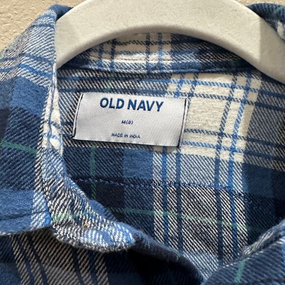 Montana Bear Plaid Flannel Button Down Shirt Kids MEDIUM Upcycled Unique Gift - Picture 3 of 5